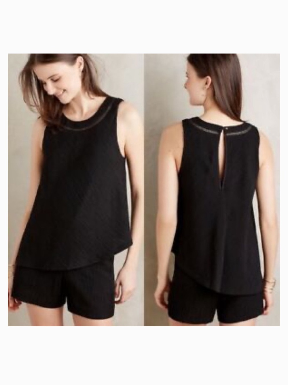 elevenses by Anthropologie Santa Ana Black Romper